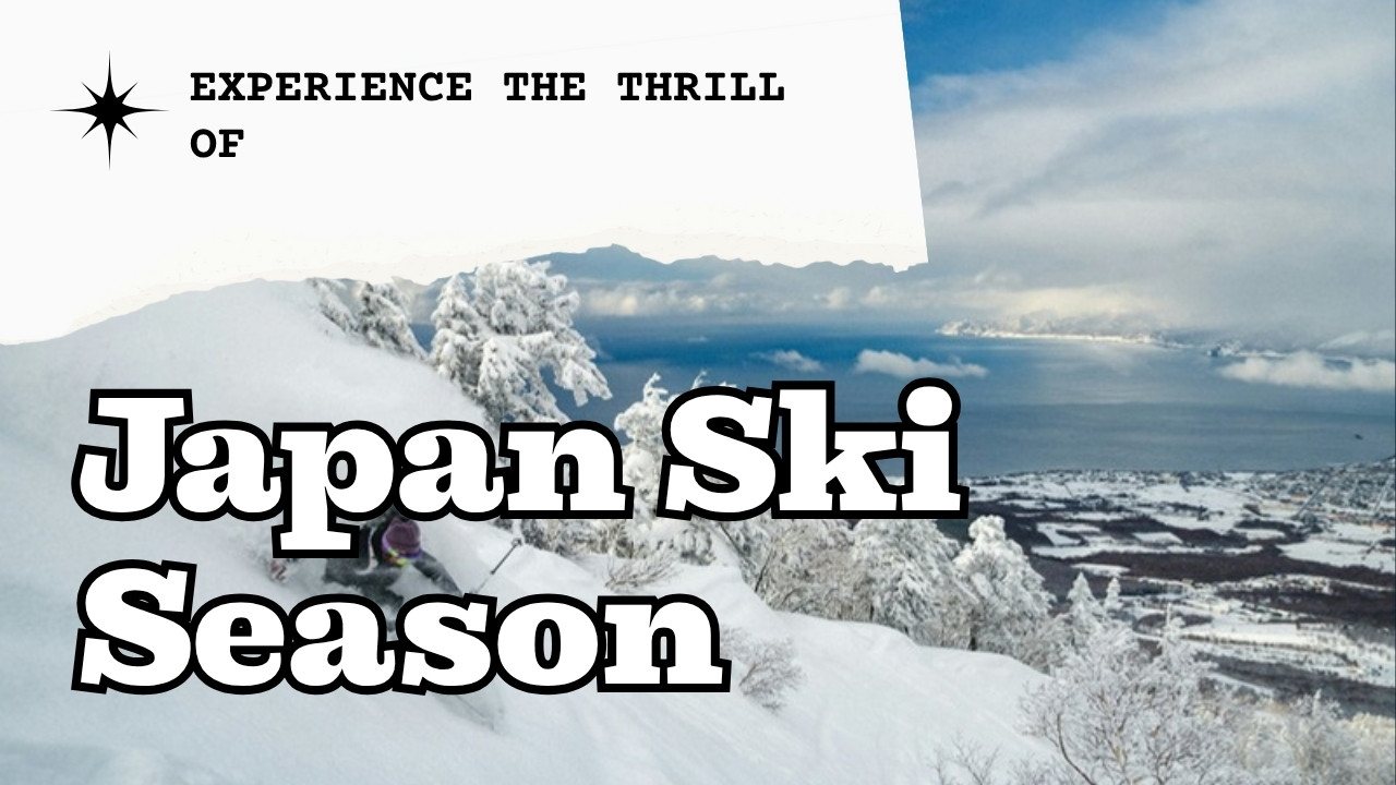 Skier in deep powder snow at a Japanese ski resort