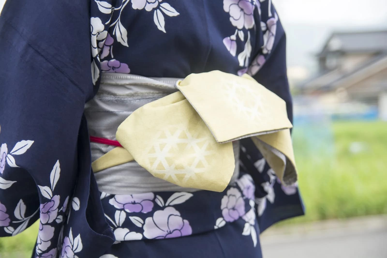 Tourist wearing a beautiful traditional Japanese Kimono
