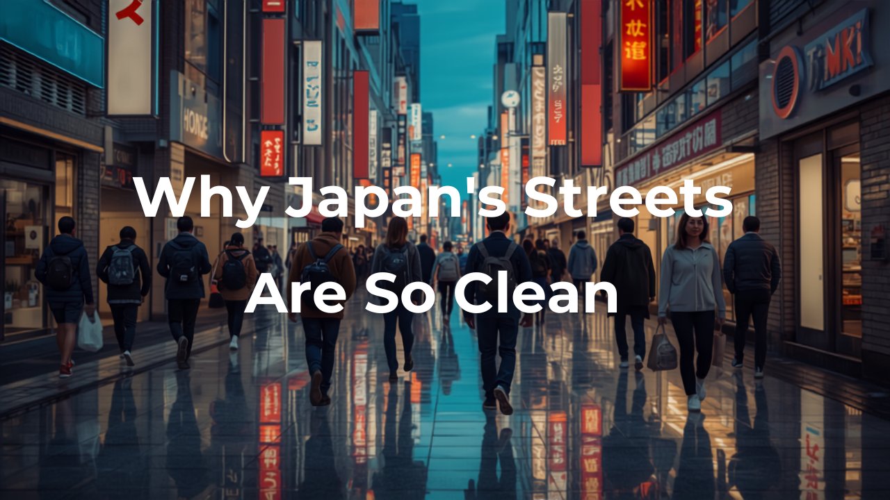 Clean street in Japan with no litter showing cultural cleanliness